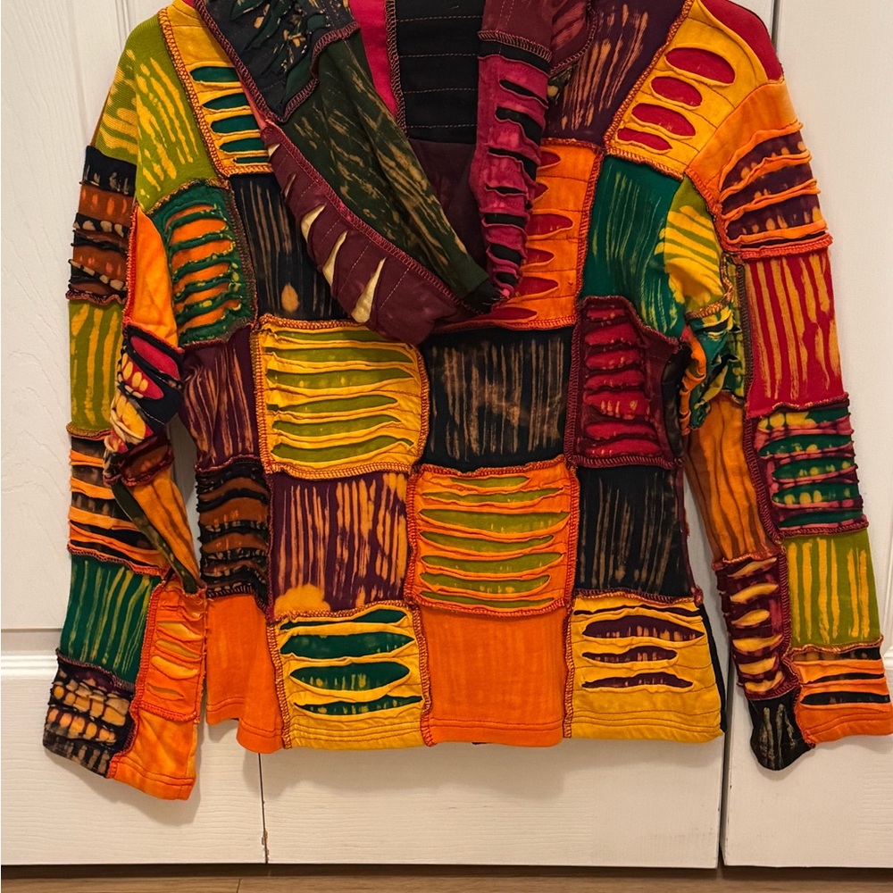 Multicolor Patchwork Utility Jacket for Women - image 3